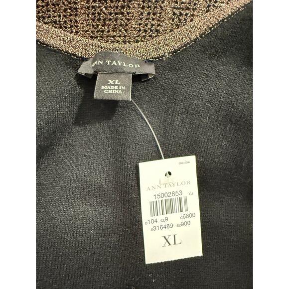NWT Ann Taylor Holiday Metallic Knit Sleeveless Sweater Dress XL Sparkle Party - Picture 7 of 8